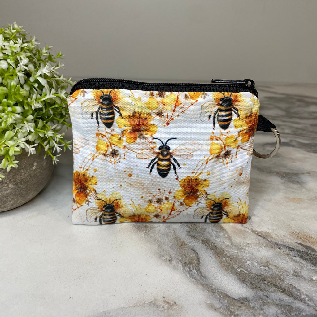 Mini Pouch - Bee Yellow Floral Splatter