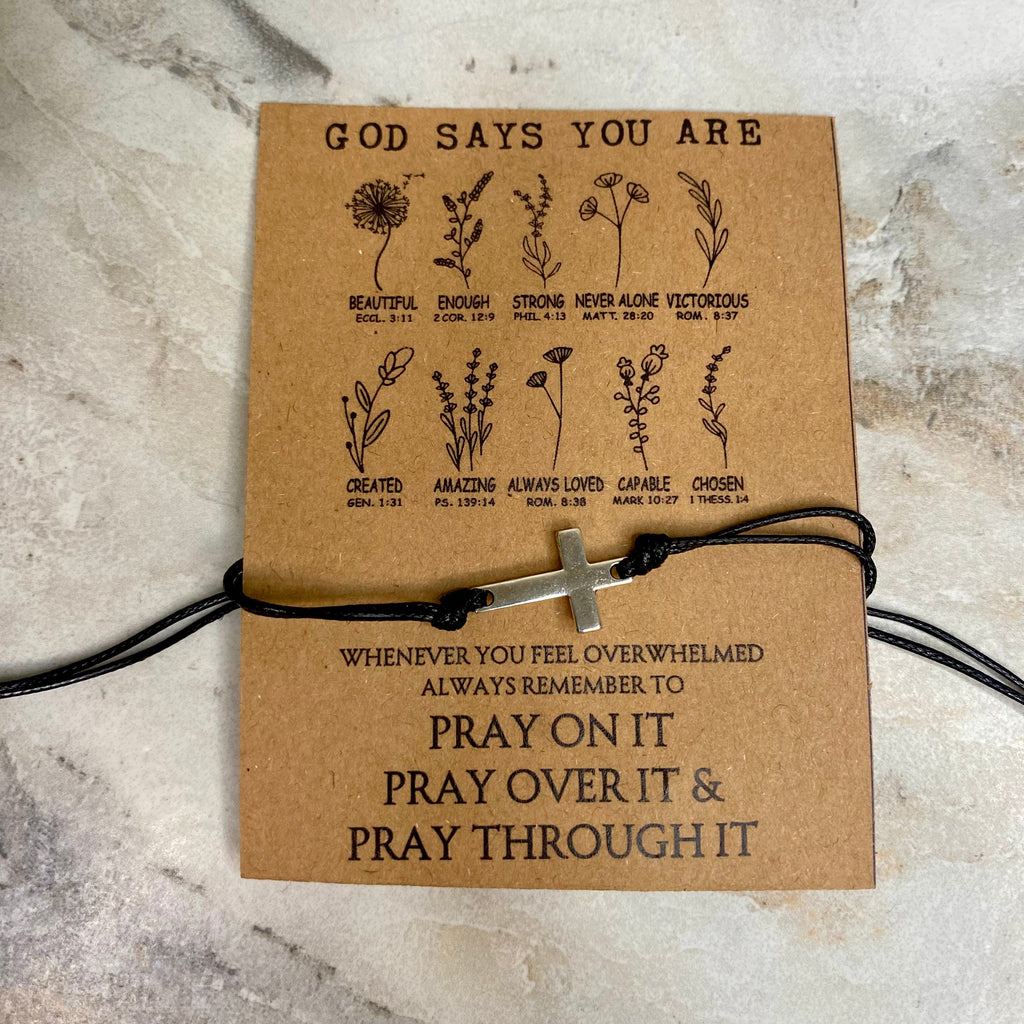 Bracelet - Make A Wish - Religious Cross God Says