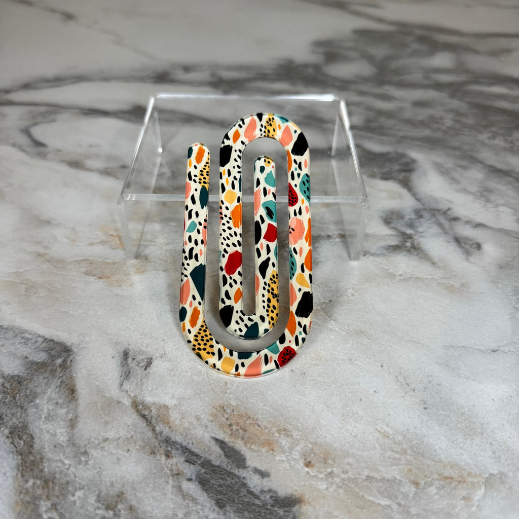 Jumbo Paperclip - Abstract Stones Brush Stroke