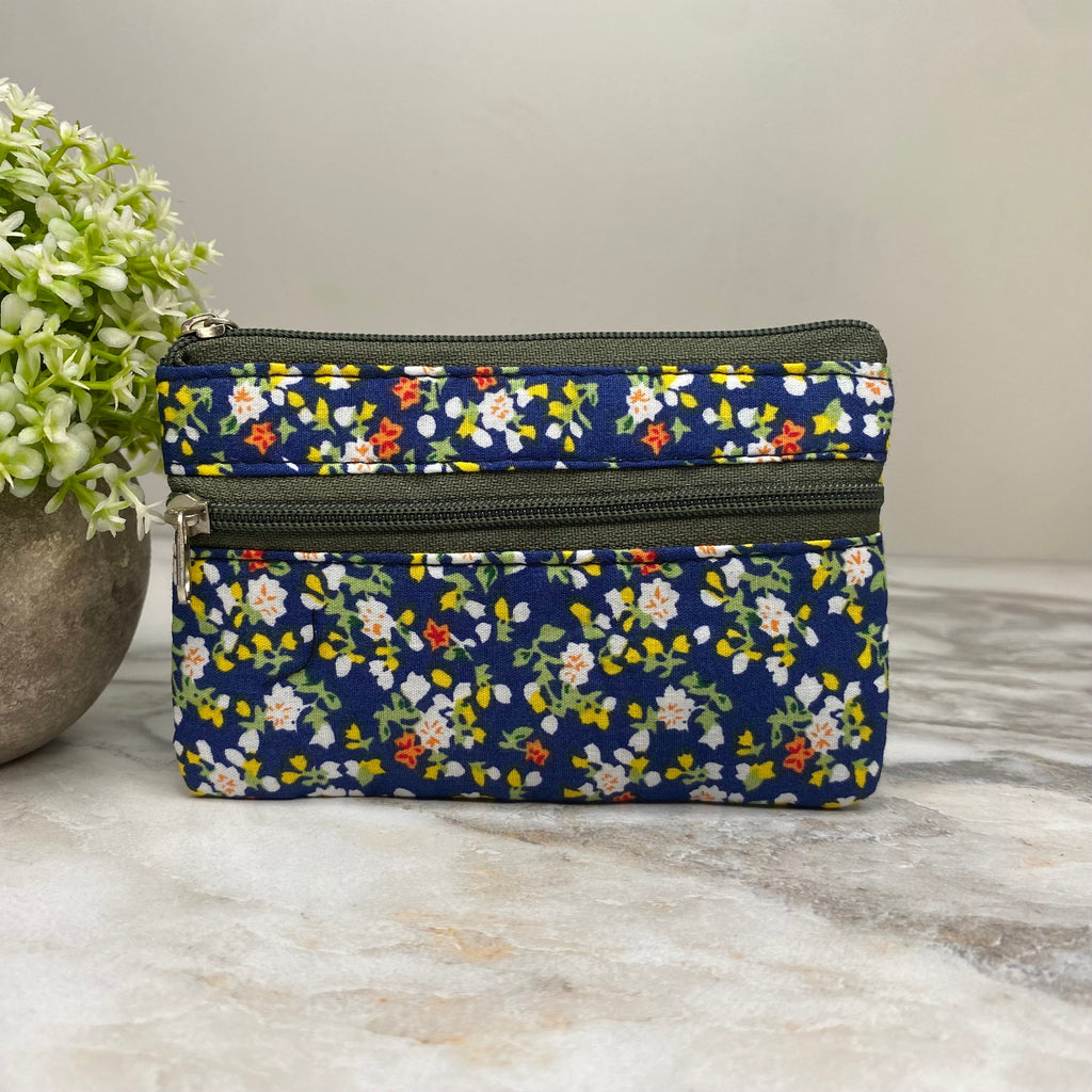 Mini Double Zip Pouch - Floral Designs #3