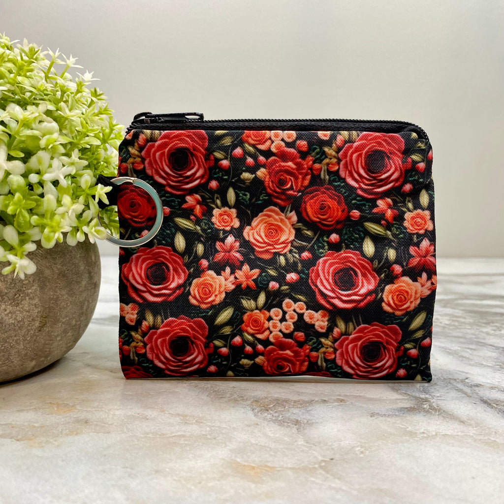 Mini Backpack, Pouch, & Mini Pouch Bundled Set - Embroidery Rose Floral