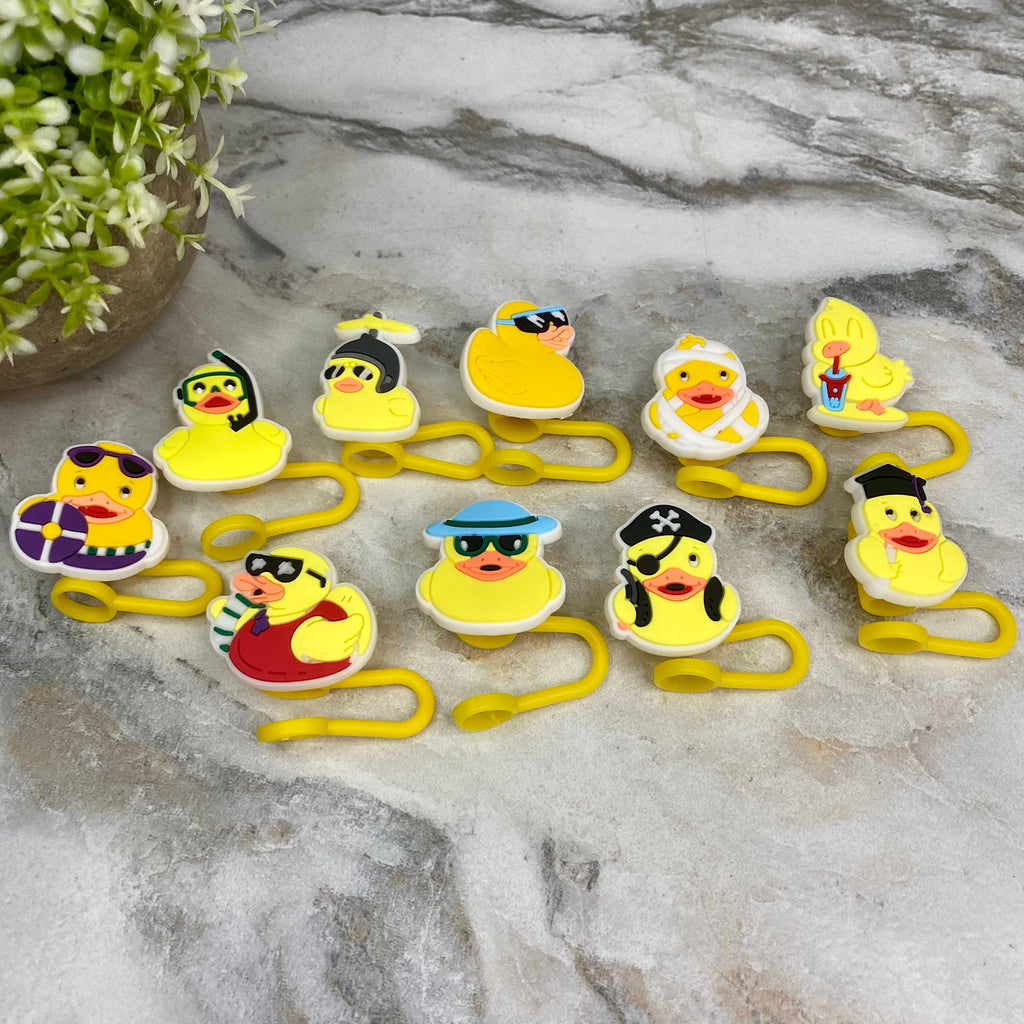 Silicone Straw Toppers Tumbler - Duck Mix