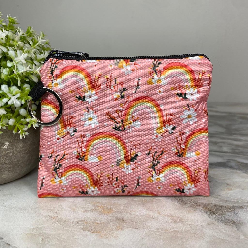 Mini Pouch - Rainbow Floral Yellow Orange Pink