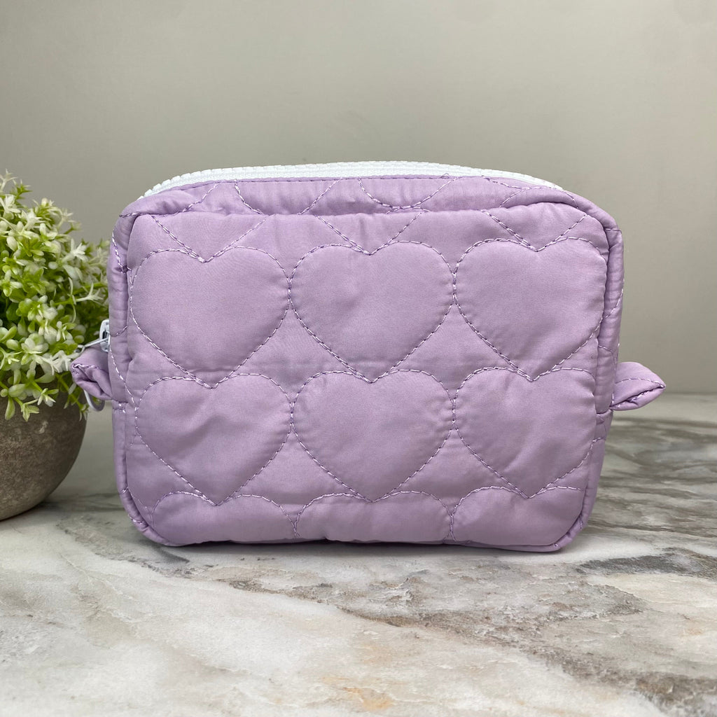 Puffer Pouch Stand Up Rectangle - Heart - Light Purple