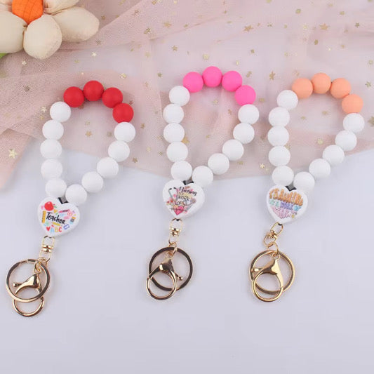 Silicone Bracelet Keychain - Teacher & Nursing - PREORDER 5/6-5/9