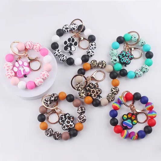 Silicone Bracelet Keychain - Paw Print #2 - PREORDER 5/6-5/9