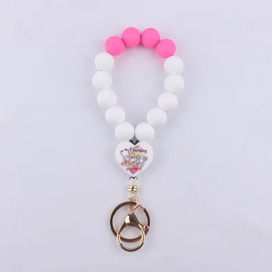 Silicone Bracelet Keychain - Teacher & Nursing - PREORDER 5/6-5/9