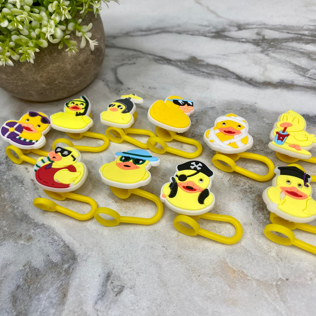 Silicone Straw Toppers Tumbler - Duck Mix