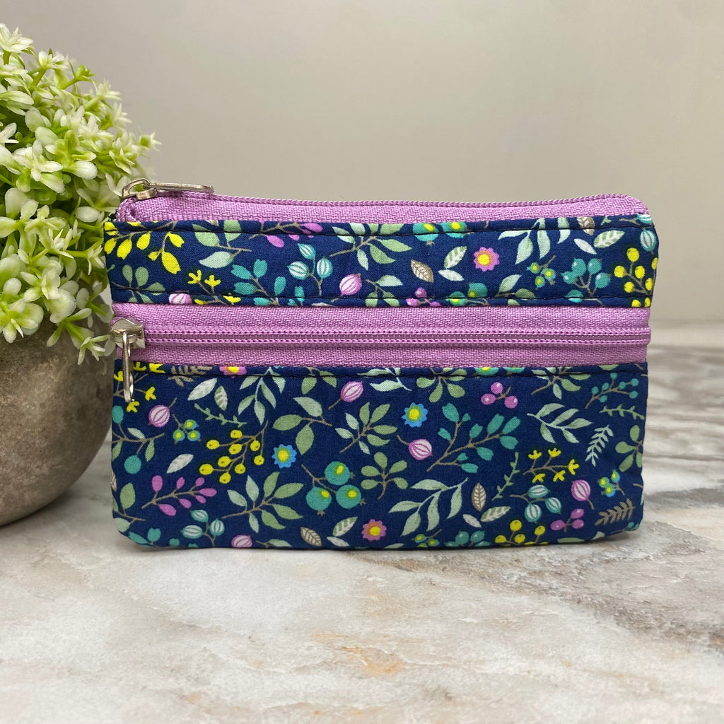 Mini Double Zip Pouch - Floral Designs #3
