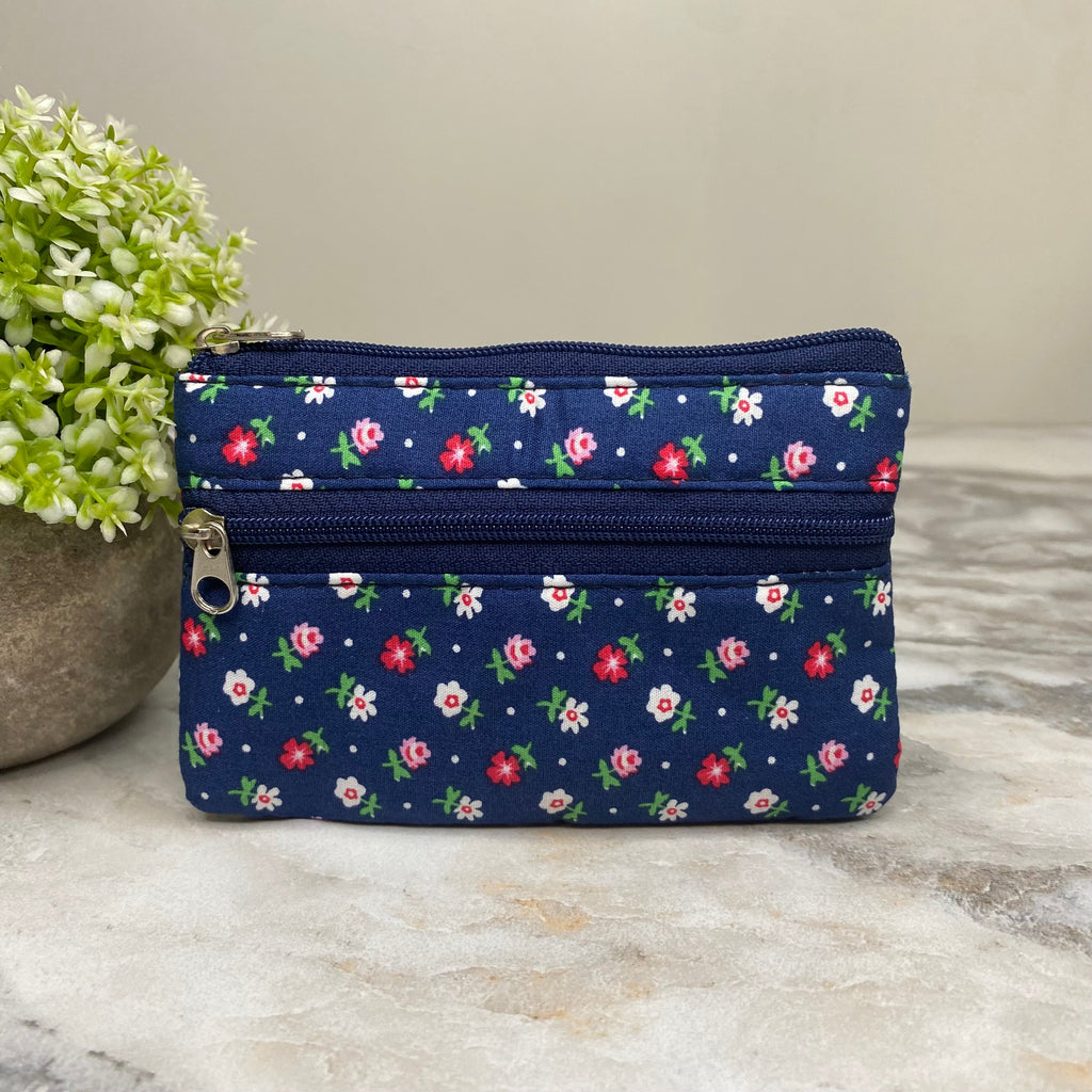 Mini Double Zip Pouch - Floral Designs #3