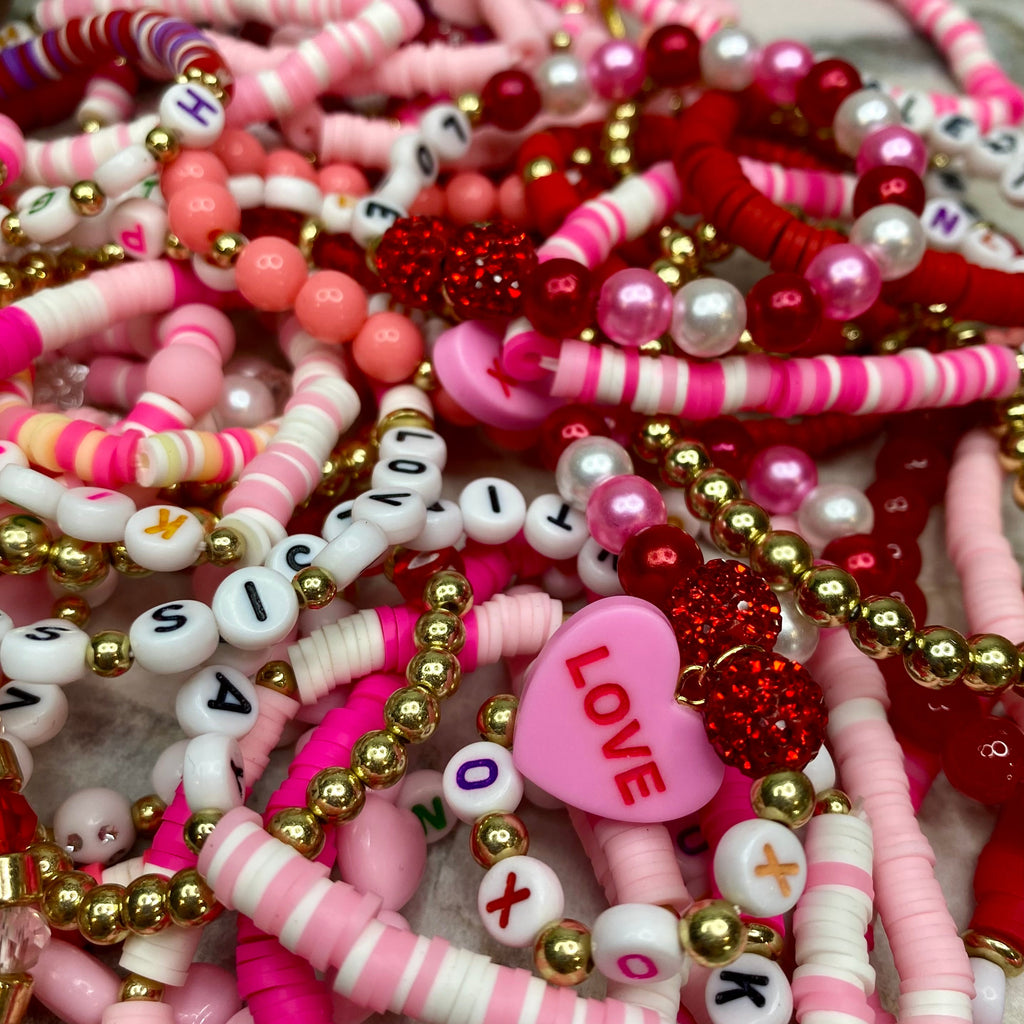 Bracelet - Clay Bead Charm - Love Mix #3