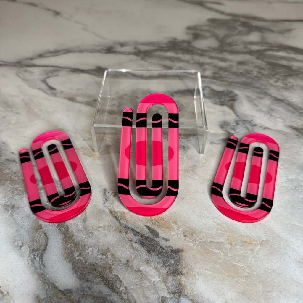 Jumbo Paperclip - Hot Pink Crayon