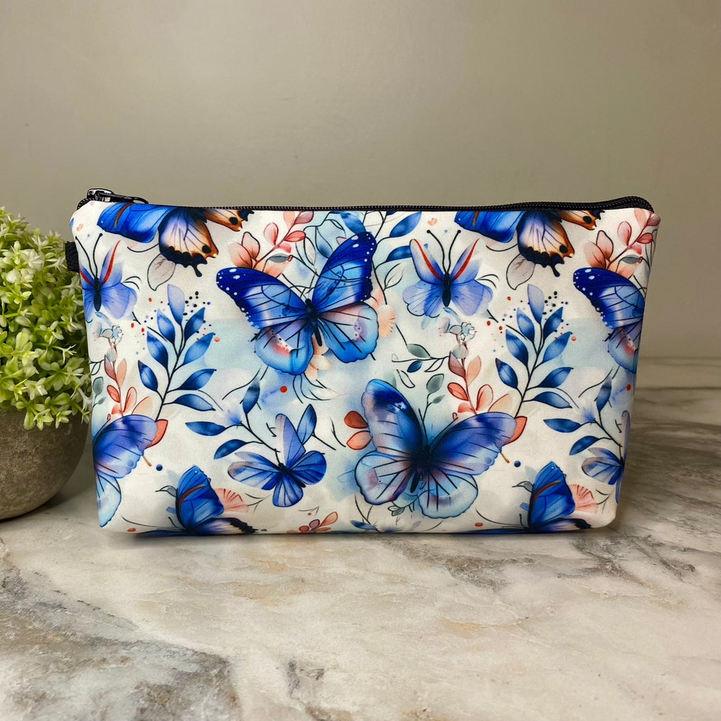 Pouch - Butterfly Blue Leaves