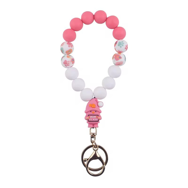 Silicone Bracelet Keychain - Mom - PREORDER 5/6-5/9