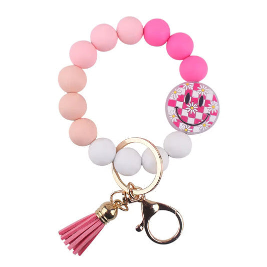 Silicone Bracelet Keychain - Happy Face - PREORDER 5/6-5/9