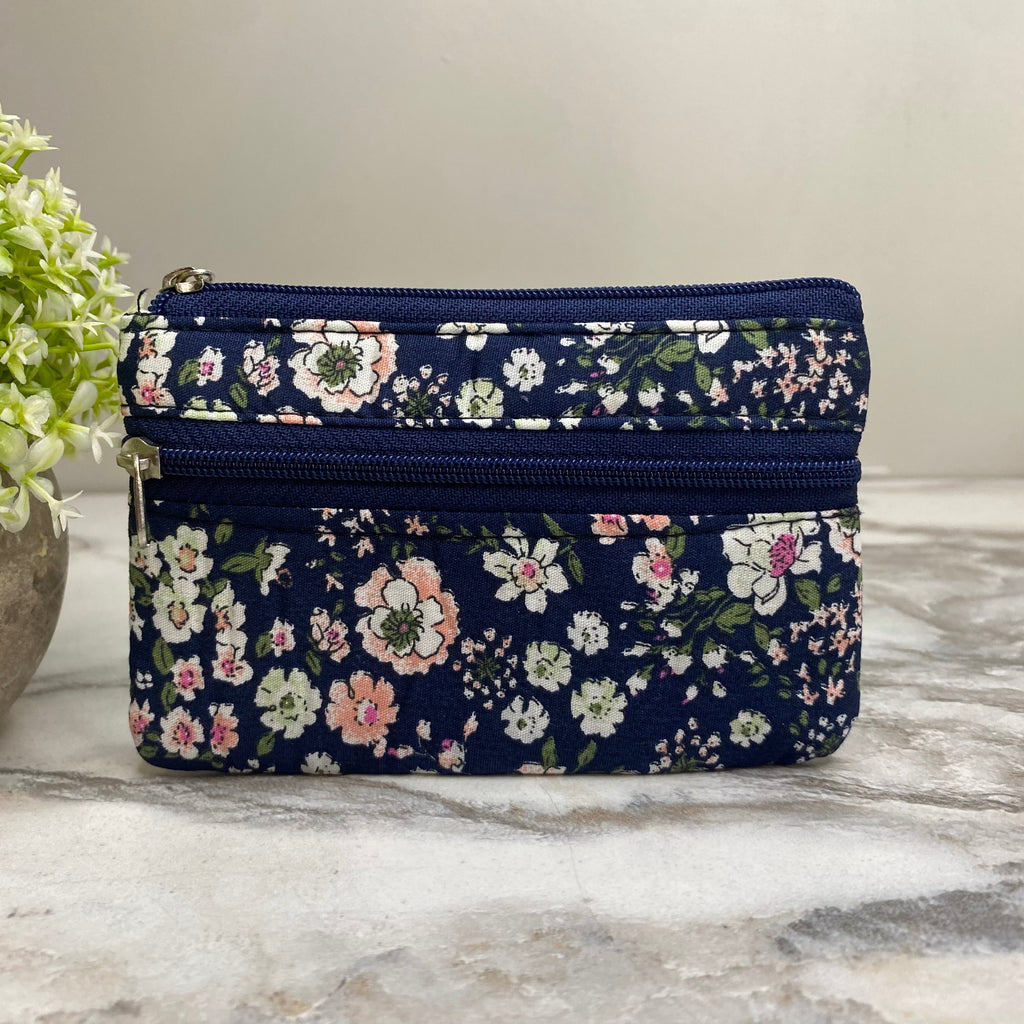 Mini Double Zip Pouch - Floral Designs
