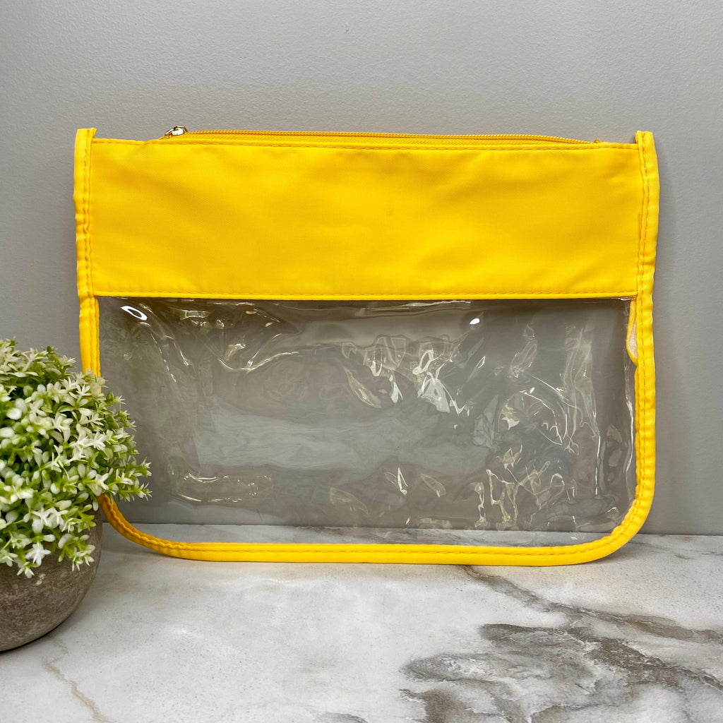 Clear Zip XL Pouch - Yellow