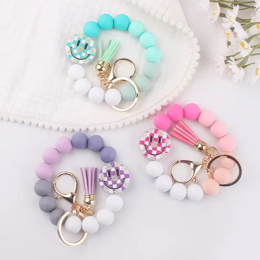 Silicone Bracelet Keychain - Happy Face - PREORDER 5/6-5/9
