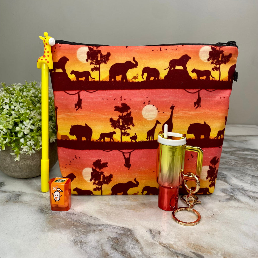 Pouch XL, Pen, TicTac, & Tumbler Keychain Bundled Set - Sunset Safari