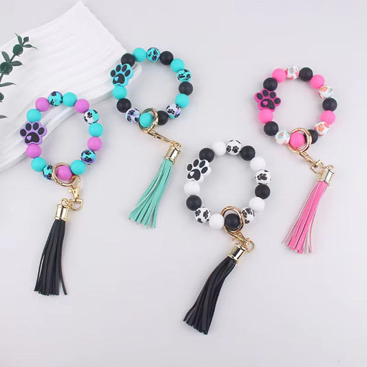 Silicone Bracelet Keychain - Paw Print - PREORDER 5/6-5/9