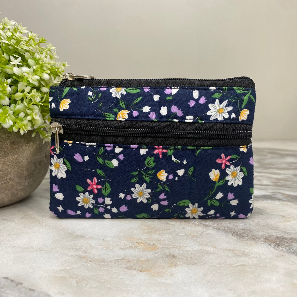 Mini Double Zip Pouch - Floral Designs #3