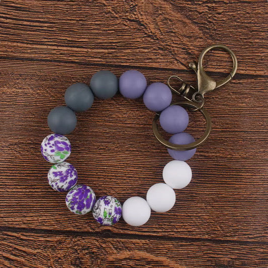 Silicone Bracelet Keychain - Floral/Solids - PREORDER 5/6-5/9