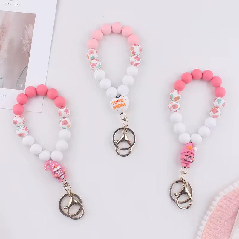 Silicone Bracelet Keychain - Mom - PREORDER 5/6-5/9