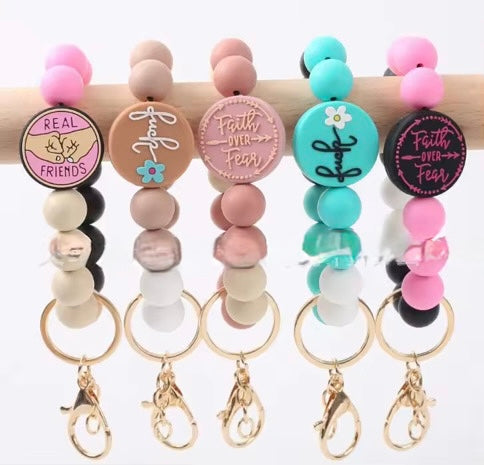Silicone Bracelet Keychain - Designs- PREORDER 5/6-5/9