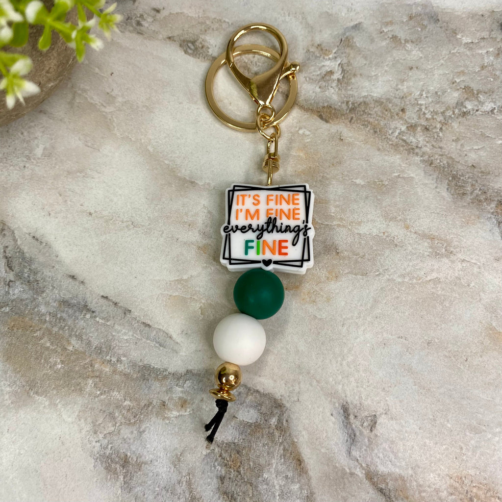 Keychain - Silicone Bead - Everything’s Fine
