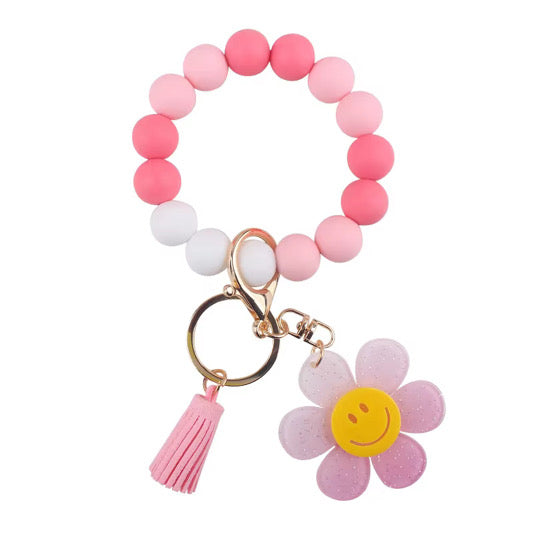 Silicone Bracelet Keychain - Happy Daisy - PREORDER 5/6-5/9