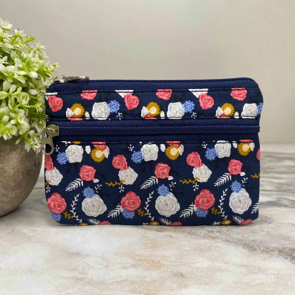 Mini Double Zip Pouch - Floral Designs #3