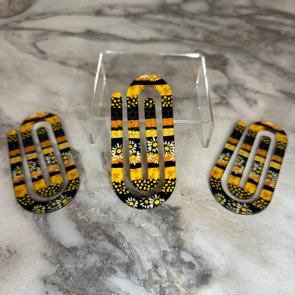 Jumbo Paperclip - Black & Yellow Daisy