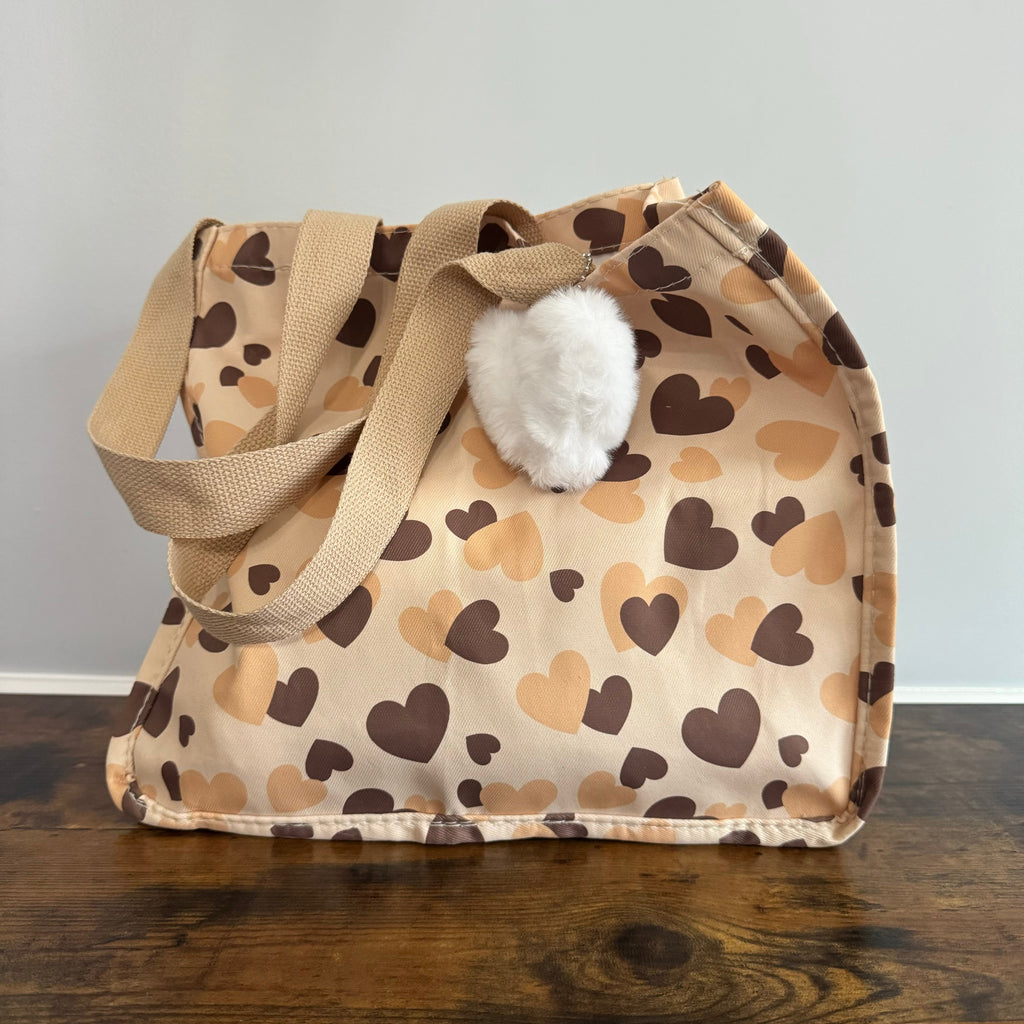 Tote Bag - Heart Brown + Tan