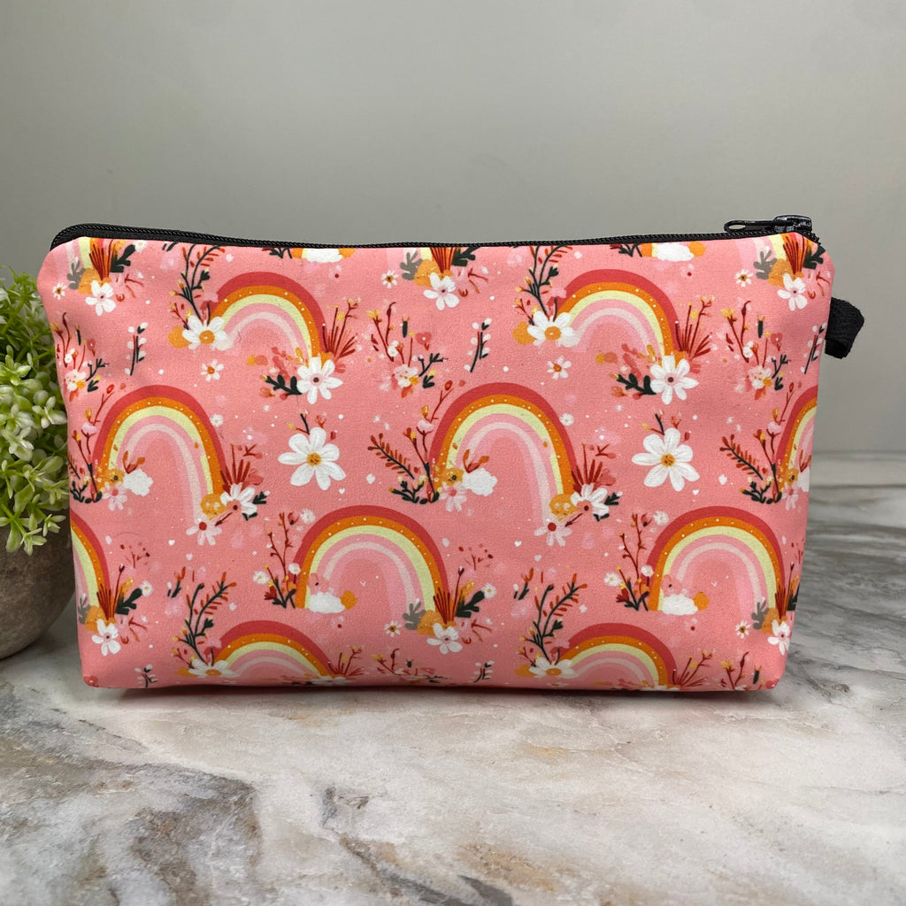 Pouch - Rainbow Floral Yellow Orange Pink
