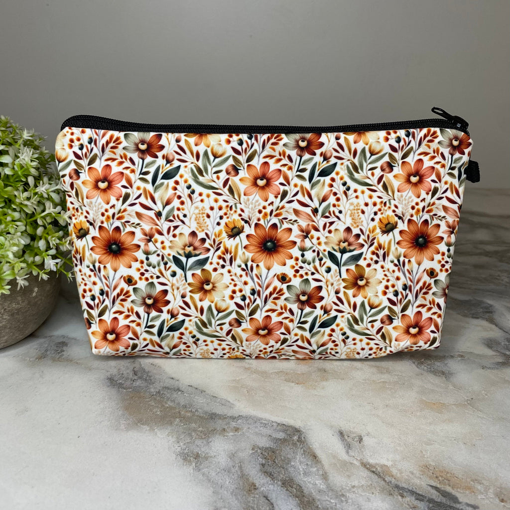 Pouch - Floral Burnt Orange Yellow