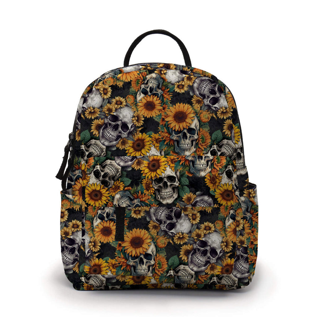 Mini Backpack - Skull Sunflower