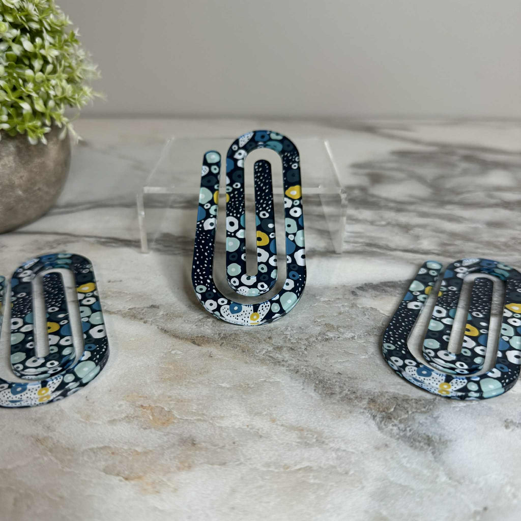 Jumbo Paperclip - Blue Yellow Floral