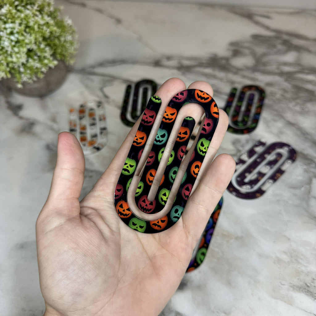 Jumbo Paperclip -  Rainbow Pumpkin Halloween 2