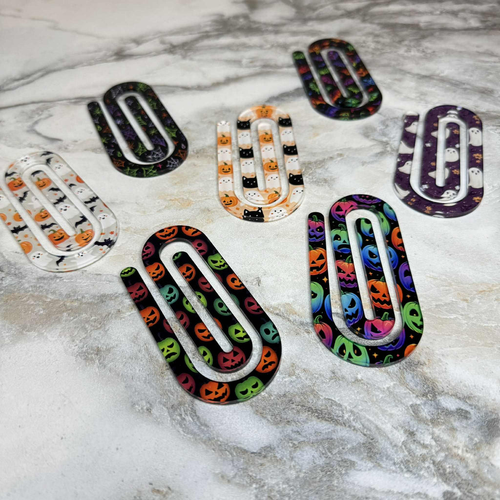 Jumbo Paperclip - Purple Ghost Halloween